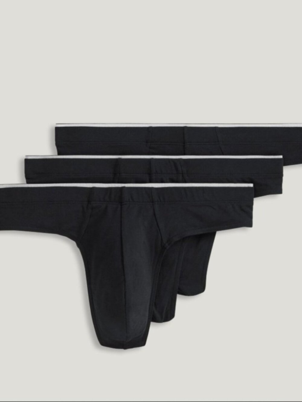 Jockey Men's True Style Thong - 3 Pack - Black - Large